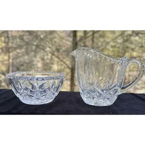 Zajecar Lead Crystal Creamer & Open Sugar Bowl Set - Former Yugoslavia -S93
